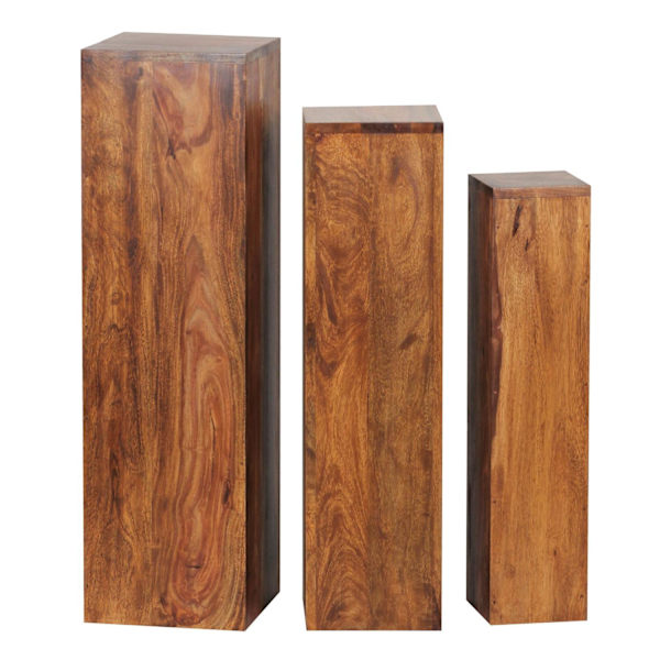 Rootz sidobord - Set med 3 - Massivt trä - - Pelare - Dekoration - 24,5 x 85 x 24,5 cm
