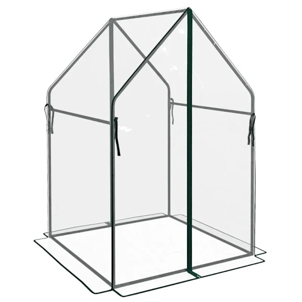 Rootz Drivhus - Cold Frame Drivhus - Film Drivhus - Mini Drivhus - Stål - Plastik - Gennemsigtig + Sort - 90 cm x 90 cm x 145 cm