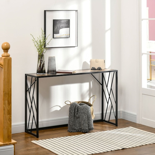 Rootz Console Table - Hallway Table - Industrial Design - Robust Metal Frame - 120 cm x 35 cm x 75 cm