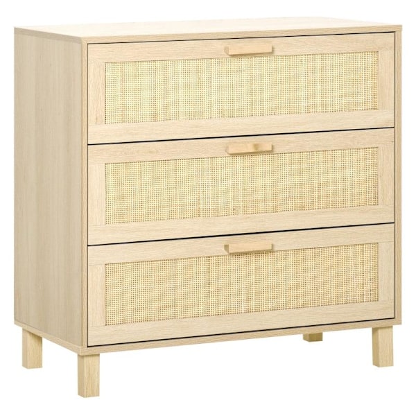 Rootz Drawer Cabinet - Side Cabinet - Cabinet - Sideboard Base Cabinet - 3 Drawers Chest - Living Room Drawer Cabinet - 80 x 40 x 80 cm