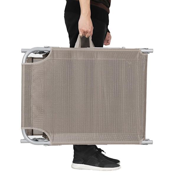Rootz Solstol - Utomhussolstol - Fällbar solstol - Justerbar solstol - Trädgårdssolstol - Med justerbart ryggstöd - Taupe - 53 x 193 x 29,5 cm