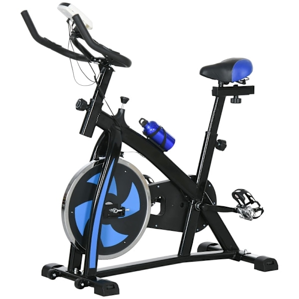 Rootz motionscykel - Inomhuscykel - Tyst bältesdrift - Justerbart motstånd - LCD-skärm - Blå - 118cm x 50cm x 105-115cm