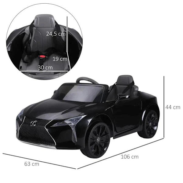 Rootz lasten sähköauto - Lasten auto - Lasten ajoneuvo - Sähköauto - Musta - 106 x 43 x 44 cm
