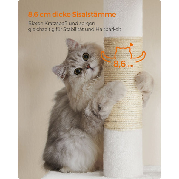 Rootz Cat Skrapstolpe - Kattträd - Skrapare - Spånskiva - Plysch - Sisal - 60cm x 40cm x 84cm