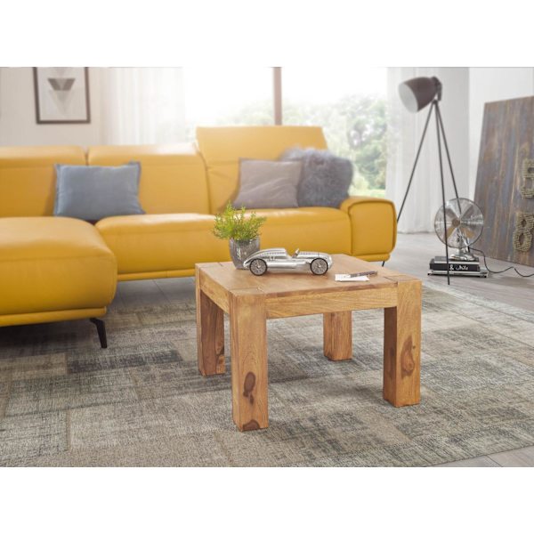 Rootz soffbord massivt trä Acacia 60 cm brett matsalsbord Design brunt bord i lantlig stil natur