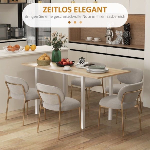 Rootz-ruokapöytä 6 hengelle - Taitettava pöytä - Tilaa säästävä ruokapöytä - Helppo puhdistaa - 160L x 70W x 76K cm - MDF ja teräs
