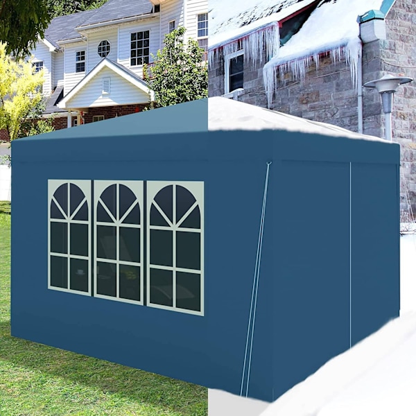 Rootz Gazebo Pop-Up -teltta - Vedenpitävä pagodi - Aurinkosuoja - UV-suoja - Sateenkestävä - Helppo asennus - 3m x 3m Sininen