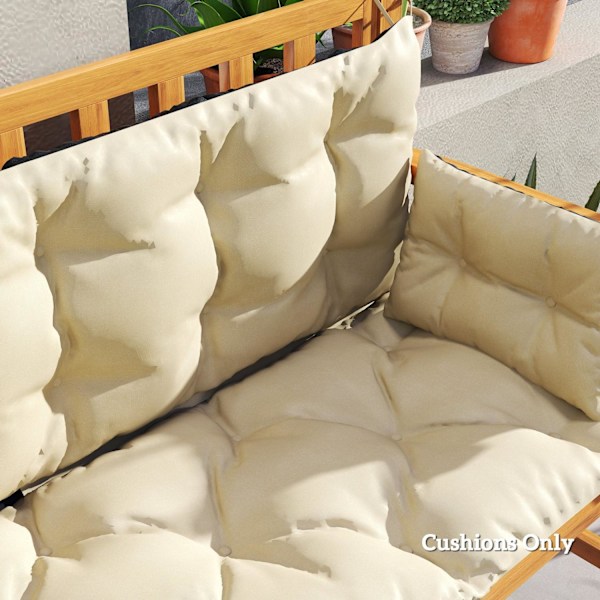 Rootz Outdoor Pillow Set-Garden Pushion-Swing Seat Pad-Splash-Repellent Comfort-180 cm x 110 cm x 8 cm-Brun og sort