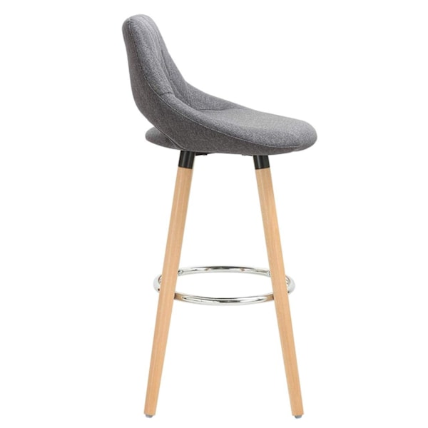 Rootz Scandinavian Barstol - Træskammel - Linnedsæde - Ergonomisk design - 91cm x 43cm x 43cm