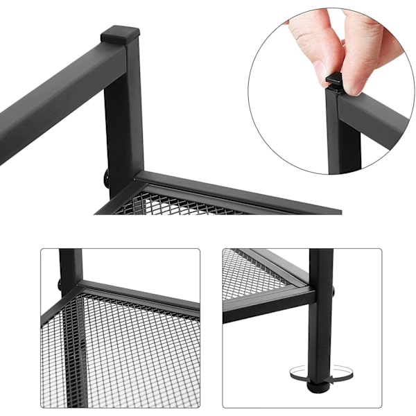 Rootz skostativ - 3 niveauer - kan stables - 9-12 par sko - metal - sort