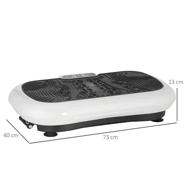 Rootz Vibrationsplatta - Med 99 nivåer - 2 träningsband - Fjärrkontroll - ABS/TPR/Metal - Vit/Svart - 73 x 40 x 13 cm
