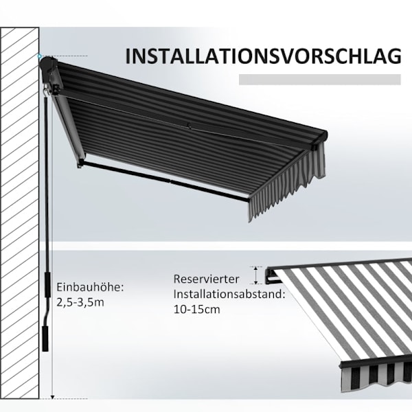 Rootz soltält - Infällbar kapell - Utomhusskydd - Väderbeständig - Enkel installation - UV-skydd - 350L x 250W cm - Aluminium & Polyester