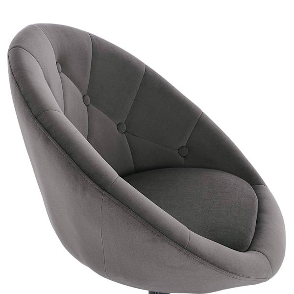 Rootz Velvet Swivel Lounge Chair - Elegant stol - Bekväma sittplatser - Högdensitetsskum - Slitstark metallram - Ergonomisk design - Justerbar höjd -