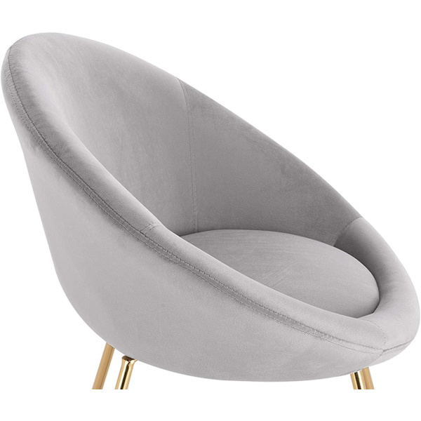 Rootz Set med 6 matstolar - Sammetsklädd - Metallram - Exceptionell komfort - Hållbar och stabil - Enkel montering - 76cm x 36cm x 40cm