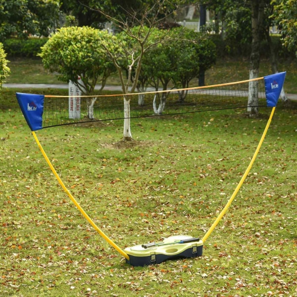 Rootz Badmintonnet med stativ - gul, blå - plastik - 110,23 cm x