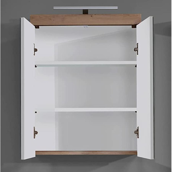 Rootz Kylpyhuonekaappi - Peili valaistuksella - Kiiltävä - 60 x 77 x 17cm White