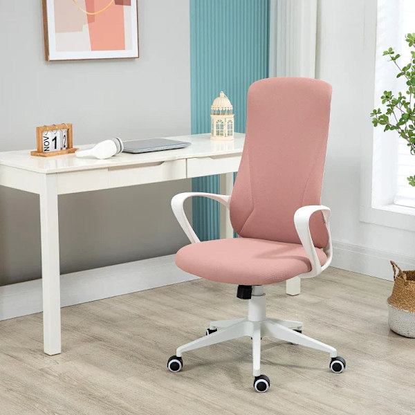 Rootz Kontorstol - Computerstol - Vippelig ryglæn - Roterbar - Højdejusterbar - Pink - 62 x 56 x 110-119,5 cm
