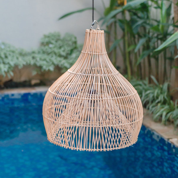 Rootz Rattan Lampe | Lampeskærm | Pendel ALAM 40/50 cm M