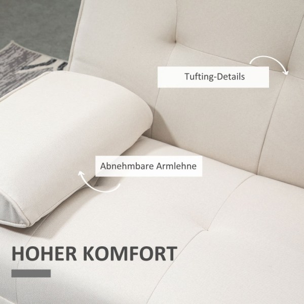 Rootz 3-sits bäddsoffa - Bäddbar soffa - Bäddsoffa - Justerbart ryggstöd - Praktiskt sidobord - 181cm x 77cm x 78cm - Linnetyg