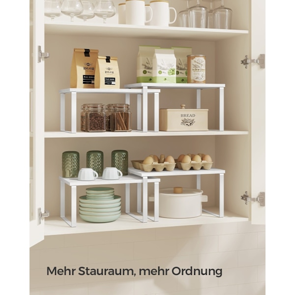Rootz 4-lags kagerol - Cupcakestativ - Metaltræmateriale - Nem montering - Pladsbesparende - Alsidig brug - 19,5 cm x 29,7 cm x 15,8 cm - Cloud White-