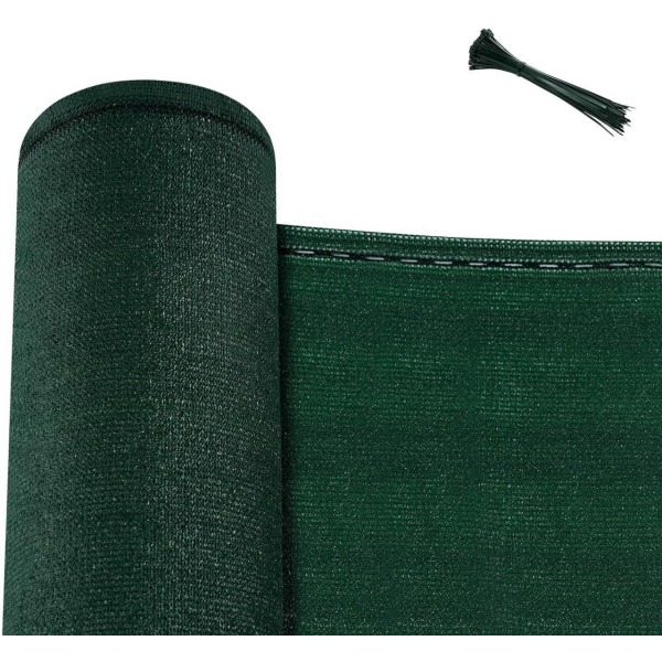 Rootz HDPE Privacy Fence Screen - Solbeskyttelse - Udendørs Barriere - Rivefast, UV-blok, Nem installation - Grøn - 1m-2m x 6m-25m