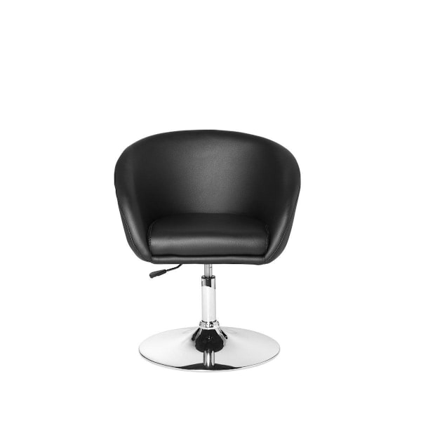 Rootz design relaxfåtölj loungefåtölj cocktailfåtölj syntetiskt läder svart - Vridbar fåtölj - Matsalsstol 120 kg - Klubbfåtölj läderlook - Vridstol M