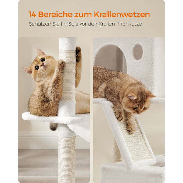 Rootz Cat Scratching Post Tree - Tree Tower - Scratcher Tower - Chipboard Building - 60cm x 50cm x 206cm