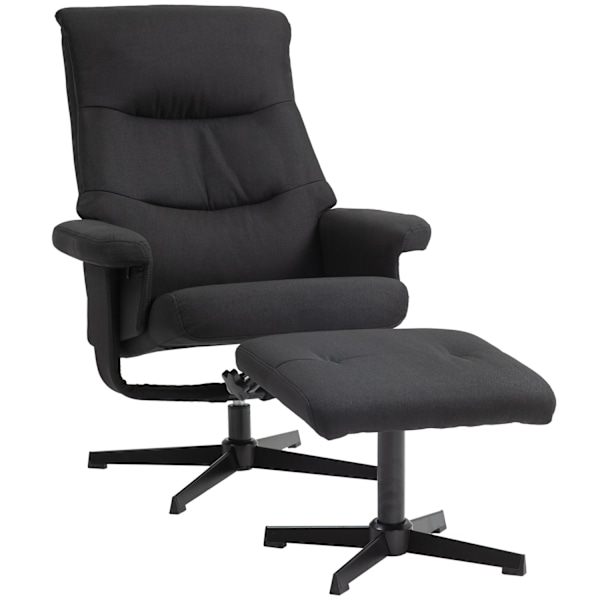 Rootzin lepotuoli ulostesarjassa - kääntyvä istuin - keinutoiminto - samettiset ilmeen, 135 ° säätävät - 74W x 81d x 102H cm, musta