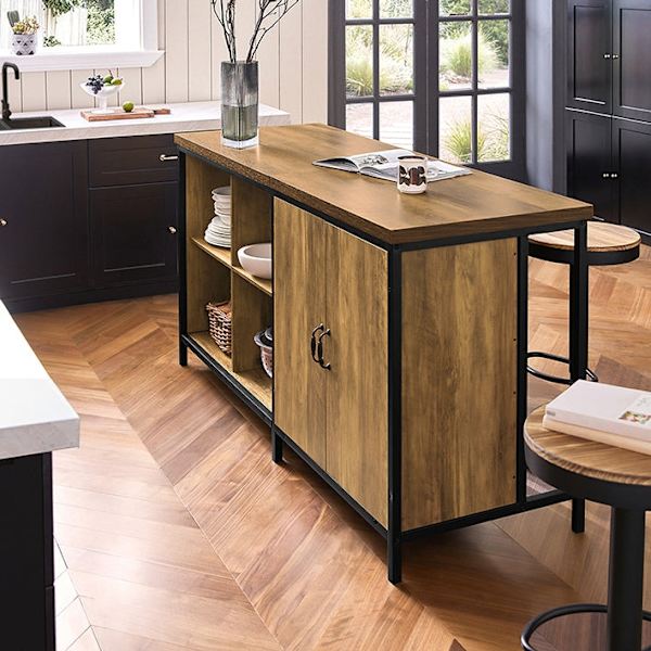 Rootz Dresser Buffet - Keittiösaari - Keittiökaappi - Monipuolinen säilytystila - Säädettävä hylly - Tilava muotoilu - MDF ja metallirunko - 170cm x 8