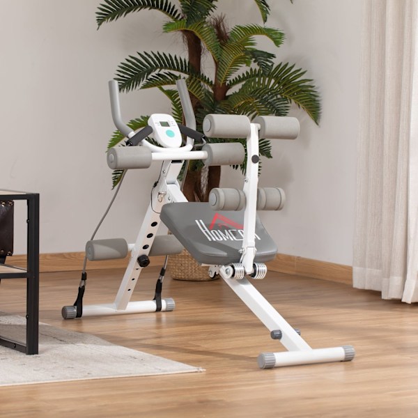 Rootz 2 i 1 sit -up -tränare - Abdominal Trainer - Fitness Equipment - LCD Monitor - Stålram - 117 cm x 46 cm x 70 cm