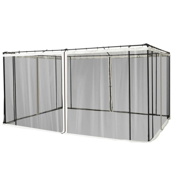 Rootz Erstatningspavillonet - Meshgardin - Havepavillonfluenet - Gardin med lynlåse - Polyester - Sort - 352cm x 207cm
