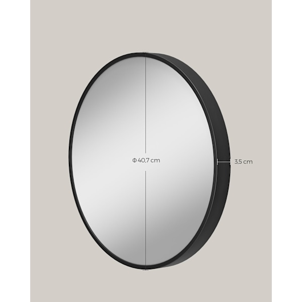 Rootz rund spegel - Sminkspegel - Sminkspegel - Aluminiumlegering - Glas - MDF - Lättvikts - Hållbar - Bärbar - 40,7 cm x 3,6 cm x 40,7 cm