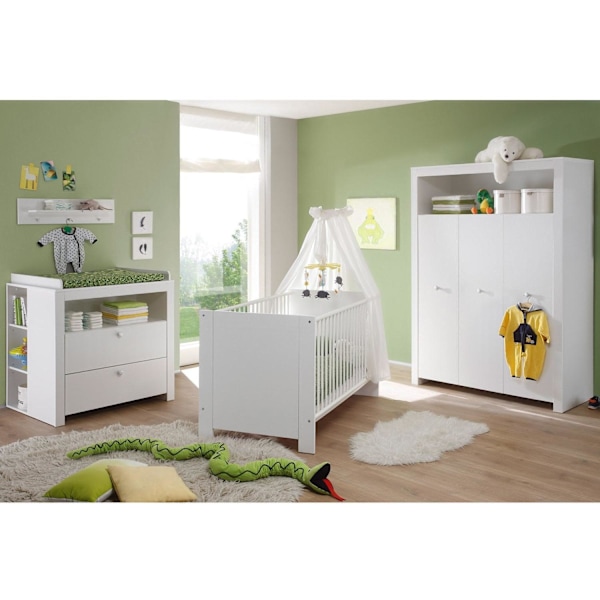 Rootz Baby Room Wickelk and Chest - Modern Changing Table - Versatile Storage - White  - 96x102x77cm