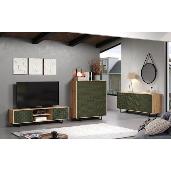 Rootz Door Panels - Cabinet Fronts - Highboard Enhancers - Sideboard Upgrades - Modern Elegance - Dark Green - 60x60x2cm.