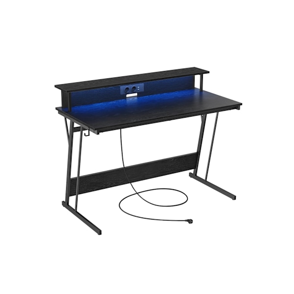 Rootz LED spillebord - Oplyst bord - Oplyst spillebord - Klassisk sort - 60cm x 120cm x 76cm - Maks. 100 kg bæreevne