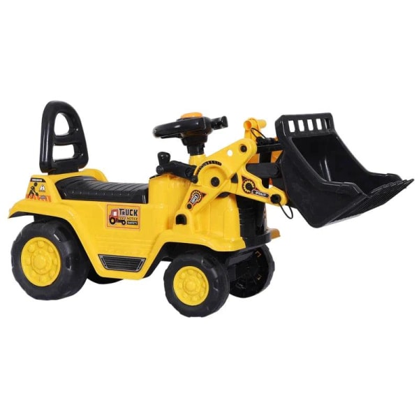 Rootz 3-i-1 Trettraktor - Ride-On Bulldozer Digger Traktor - Dravagn - Lek Bygglastbil - PP Plast - Gul - 80 cm x 26,5 cm x 39 cm