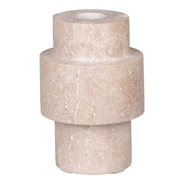 Rootz travertinljushållare - natursten - beige dekor accent - förbättrar atmosfären - Ø7x10cm