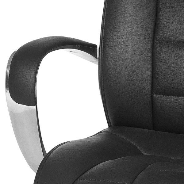 Rootz XXL Executive Chair - Kontorsstol - Äkta läder - Högt ryggstöd - Svankstöd - Armstöd i aluminium - Krombas - 120 kg Kapacitet - 8h Sitttid - 66c