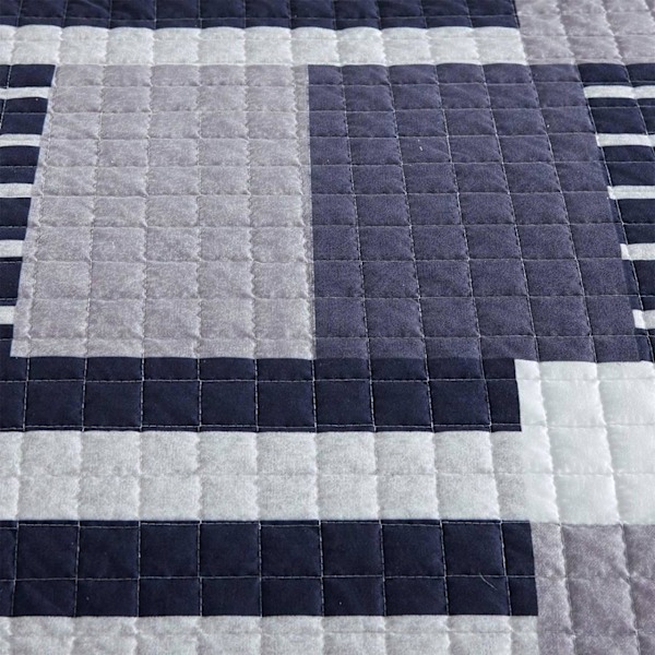 Rootz Patchwork Sängöverkast - Vändbart överkast - Check Quiltat täcke - Mjuk polyester - 150x200cm, 170x210cm, 220x240cm, 240x260cm