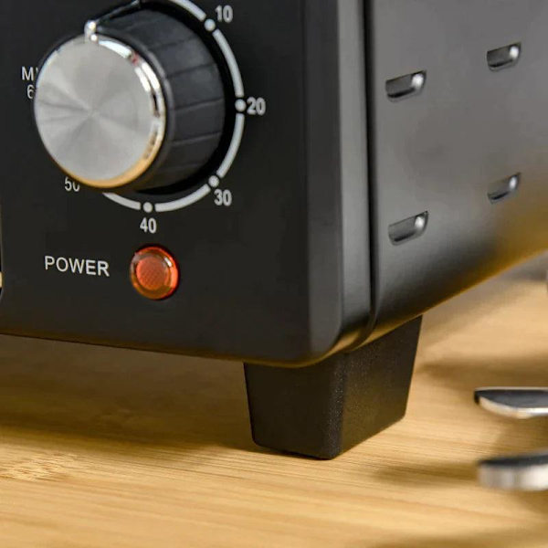 Rootz miniovn - 1 trådramme og 1 bageplade - 3 madlavningstilstande - ovn med justerbar temperatur - metal med grill rustfrit stål - sort/sølv - 46 x