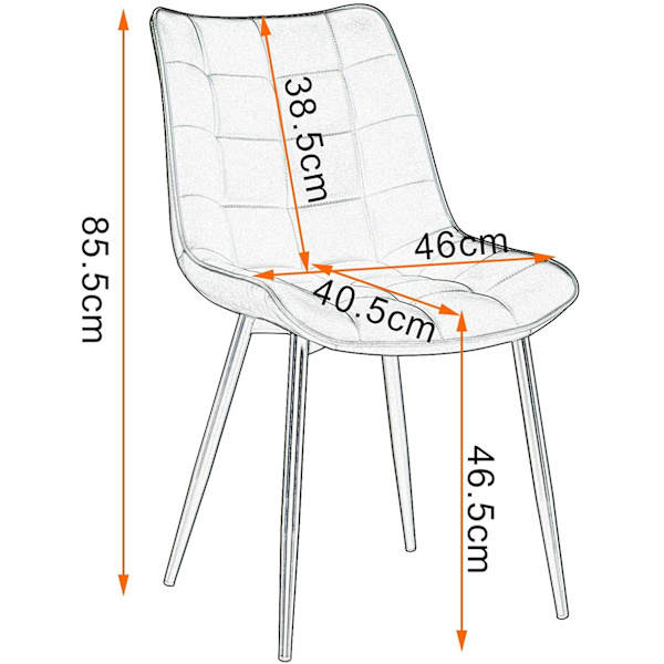 Rootz Set med 2 matstolar - Köksstolar - Sittplatser i konstläder - Bekväm och hållbar - Mångsidig och golvsäker - 46 cm x 40,5 cm x 85,5 cm