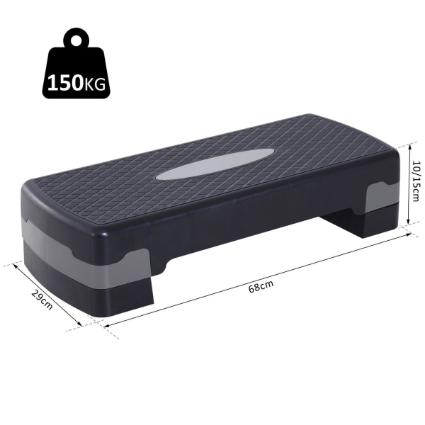 Rootz Step BoardAerobic Fitness - Musta - Muovi - 26,77 cm x 11,