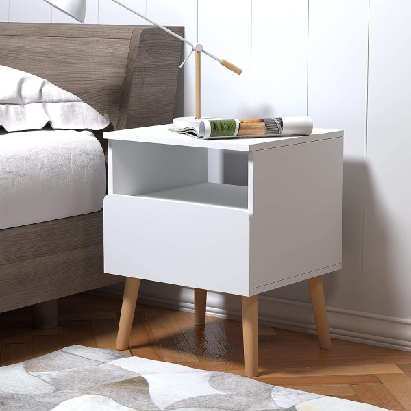 Rootz Modern sengebord - Natbord - Sidebord - Kompakt design - Effektiv opbevaring - Holdbar konstruktion - 40 cm x 50 cm x 33,5 cm