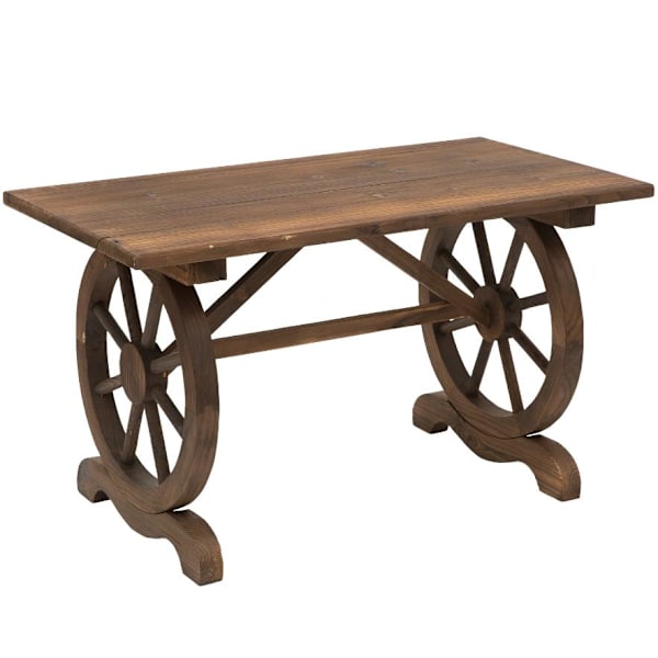 Nancy's Elfers Tuintafel - Balkontafel - Houten Tafel - Weerbestendig - Wielvorm - Massief Hout - Naturell - 115 x 60 x 65 cm