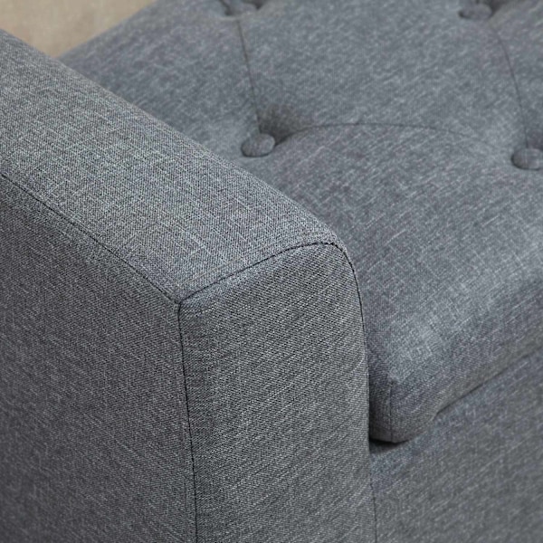Rootz -bænk med opbevaring - polstret bænk - linned - rigelig opbevaringsplads - 116 x 44 x 58 cm - Grå