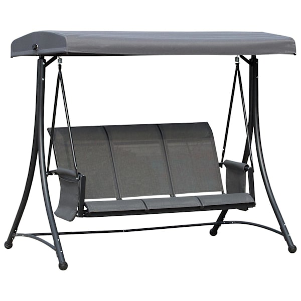Rootz Swing 3-sits - Grå - Metall, Aluminium, Polyester - 77,16 cm x 50,39 cm x 67,71 cm