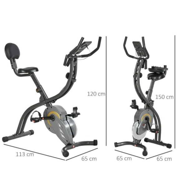 Rootz 2-in-1 -pyöräharjoitus - kuntopyörä - X-pyörä - 6 kg vauhtipyörä - kuntopyörä 16 säädettävällä magneettivastustasolla - musta/harmaa - 51 x 97 x