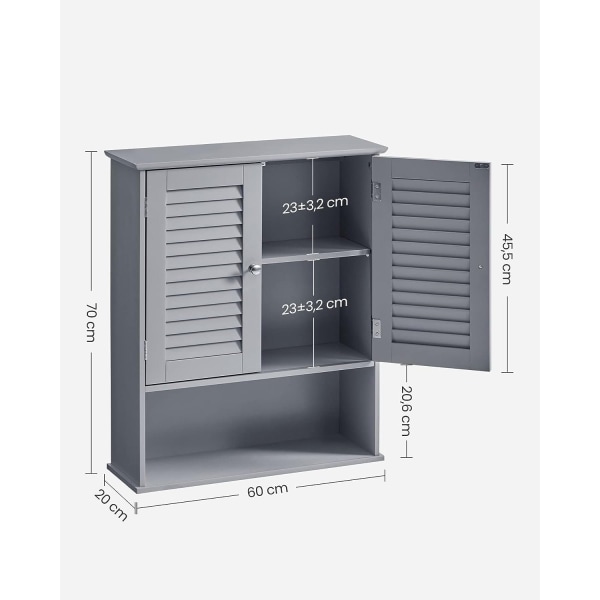 Rootz badrumsskåp - Förvaringsenhet - Organizer - MDF-konstruktion - Mystical Grey - 30cm x 30cm x 82cm - Lätt - Robust - Enkel montering