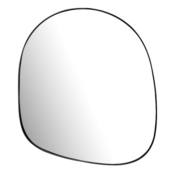 Rootz Asymmetrisk vægspejl - Uregelmæssig form - Unikt design - Håndlavet - 53 cm x 60 cm x 2,5 cm - Sort ramme - Glas/jern - Moderne - Dynamisk