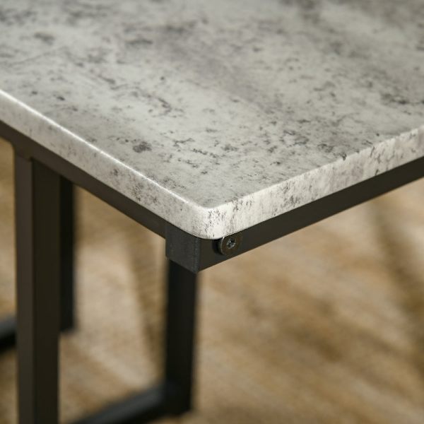 Rootz Compact Köksbordsset - Minimalistiskt matsalsset - Platssparande möbel - Metallstomme - 110x70x75cm Bord, 86x35x45cm Bänk, 40x35x45cm pallar